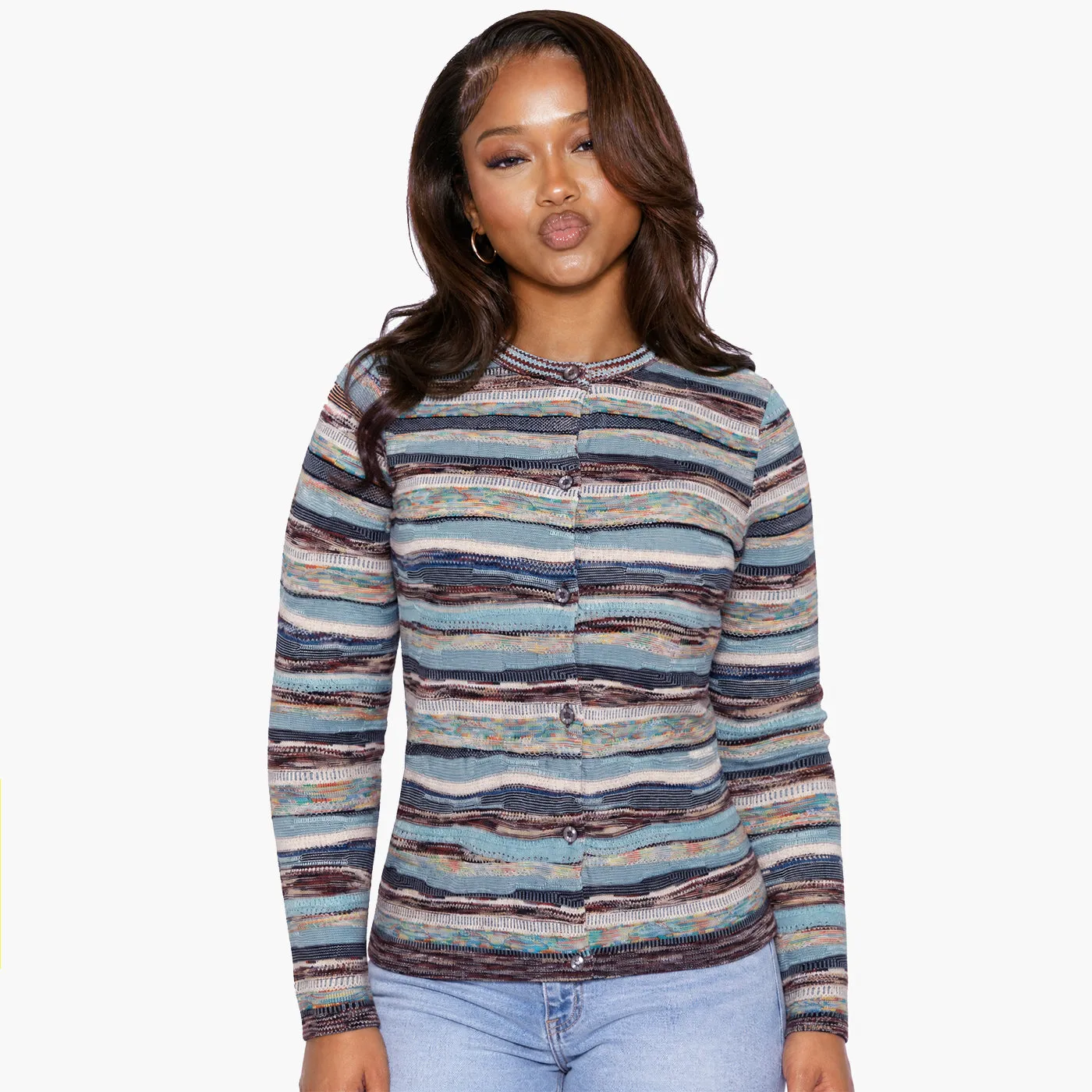 COOGI All-Season cardigan damă albastru bumbac