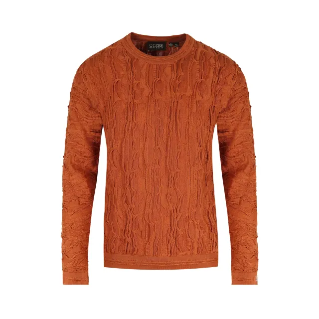 COOGI Rust pulover barbati ruginiu bumbac slim