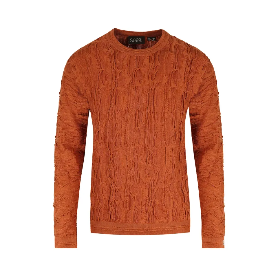 COOGI Rust pulover barbati ruginiu bumbac slim