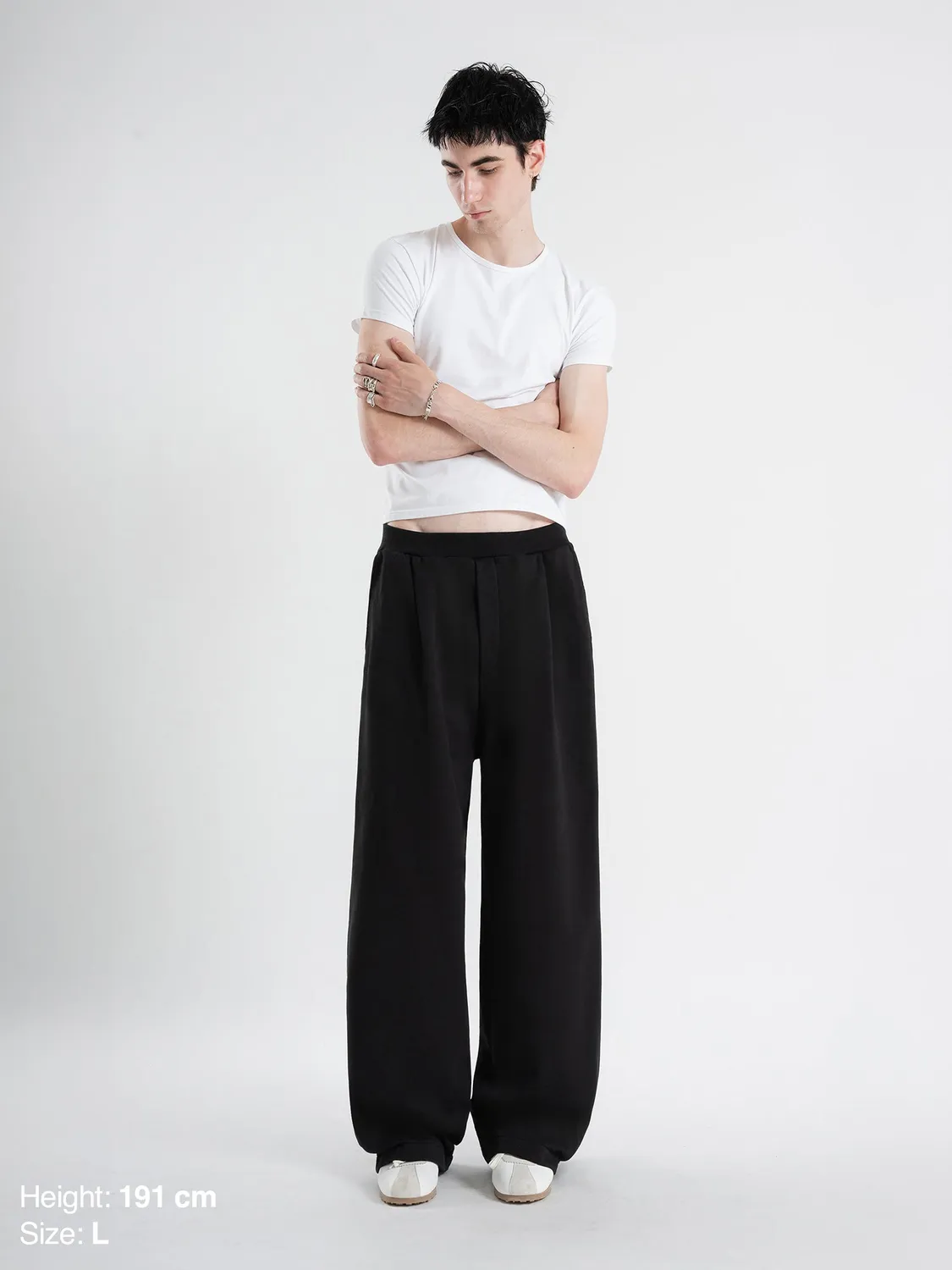 Enrage Pleated Sweatpants pantaloni negri bumbac