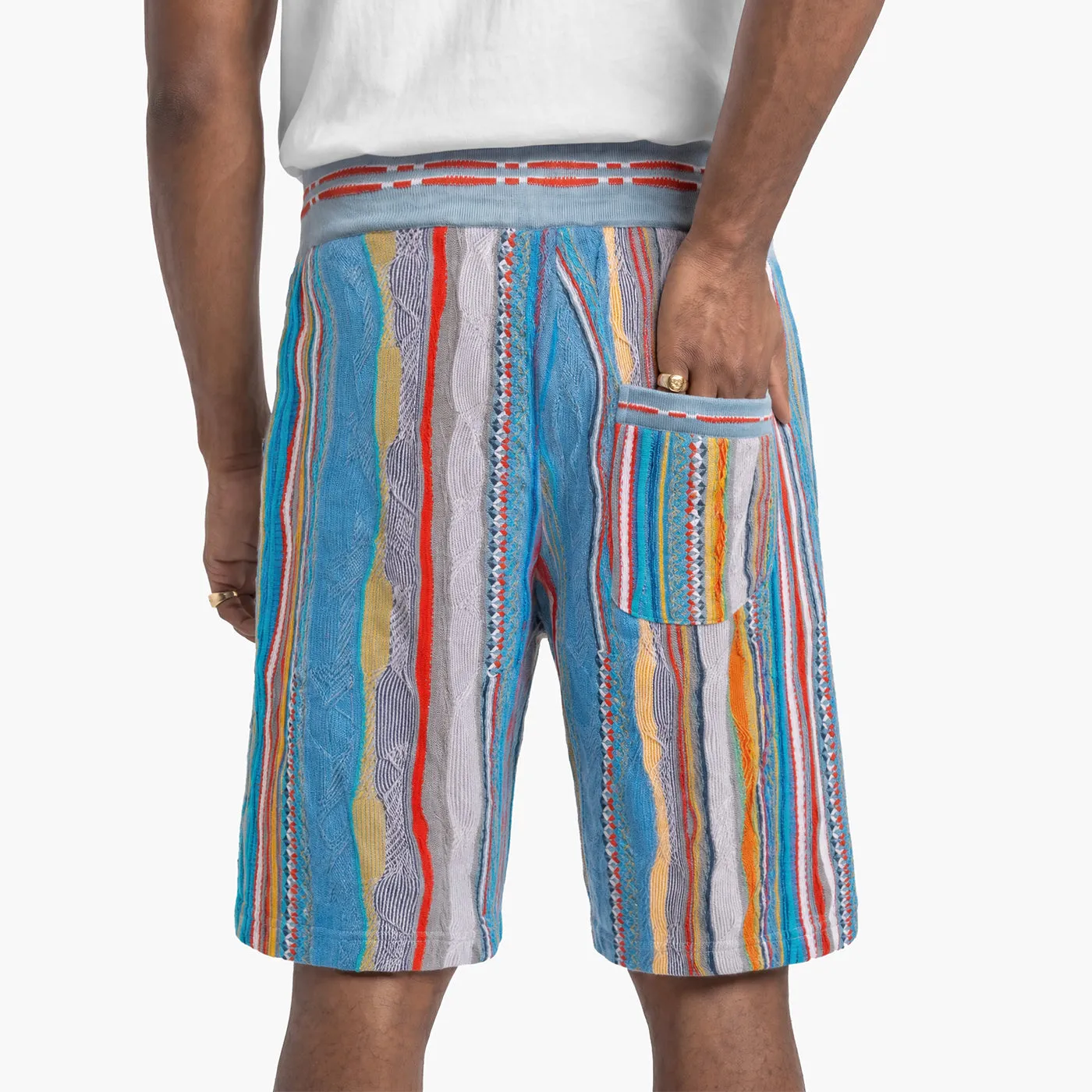 COOGI pantaloni scurți tricot gri-albastru