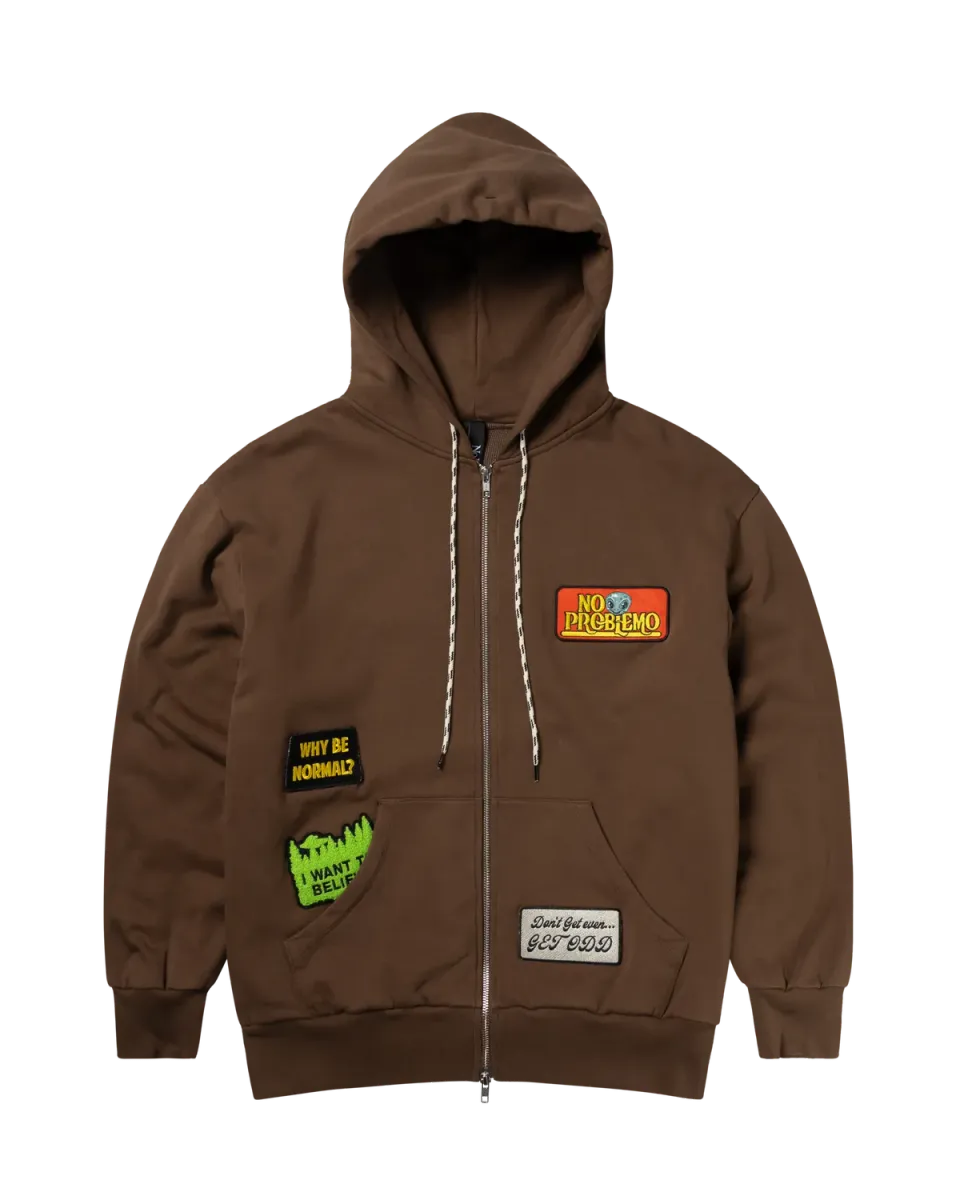 No Problemo Sticker Zip hanorac Brown bumbac