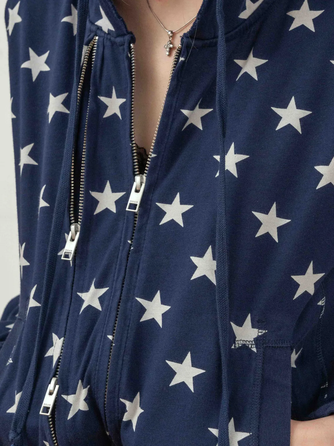 Enrage Slim Zip Hoodie hanorac stars fermoar