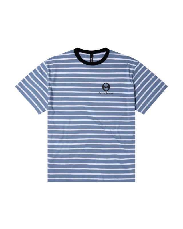 No Problemo Breton tricou bumbac bleumarin dungi