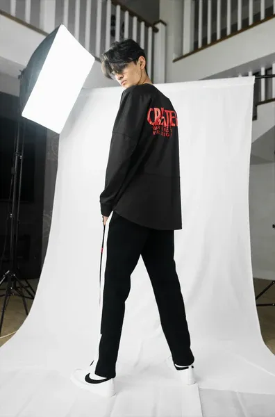 CREATEDBY Red Logo pantaloni trening rosii bumbac