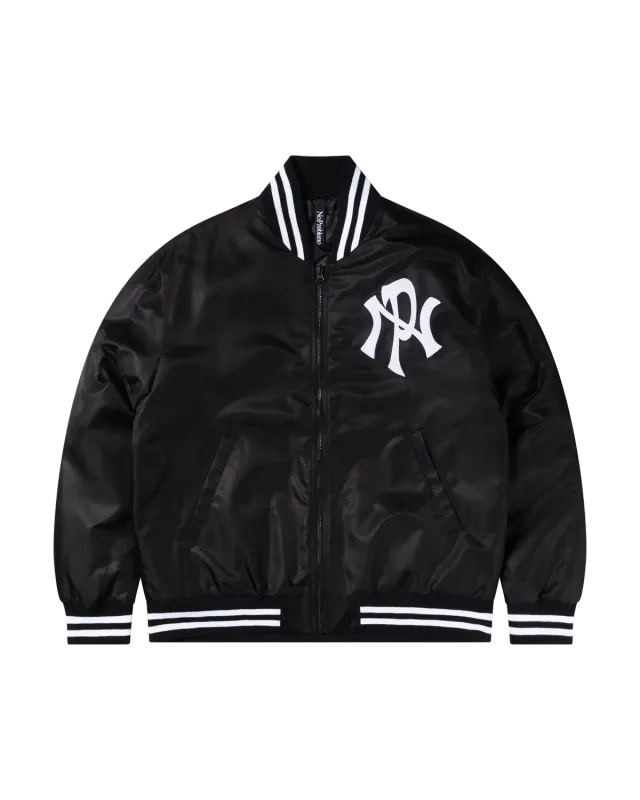 No Problemo NYP Nylon Varsity geacă bomber neagră
