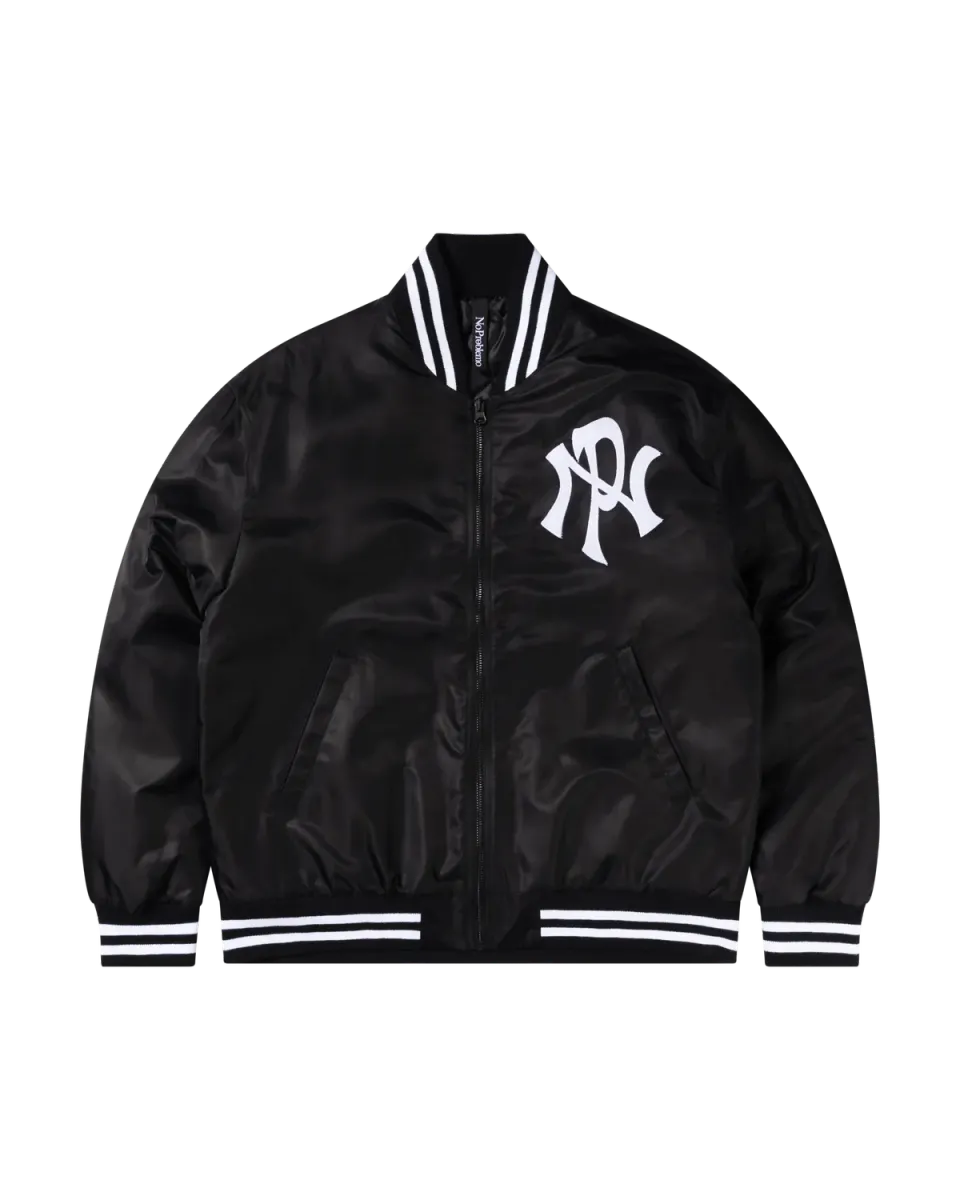 No Problemo NYP Nylon Varsity geacă bomber neagră