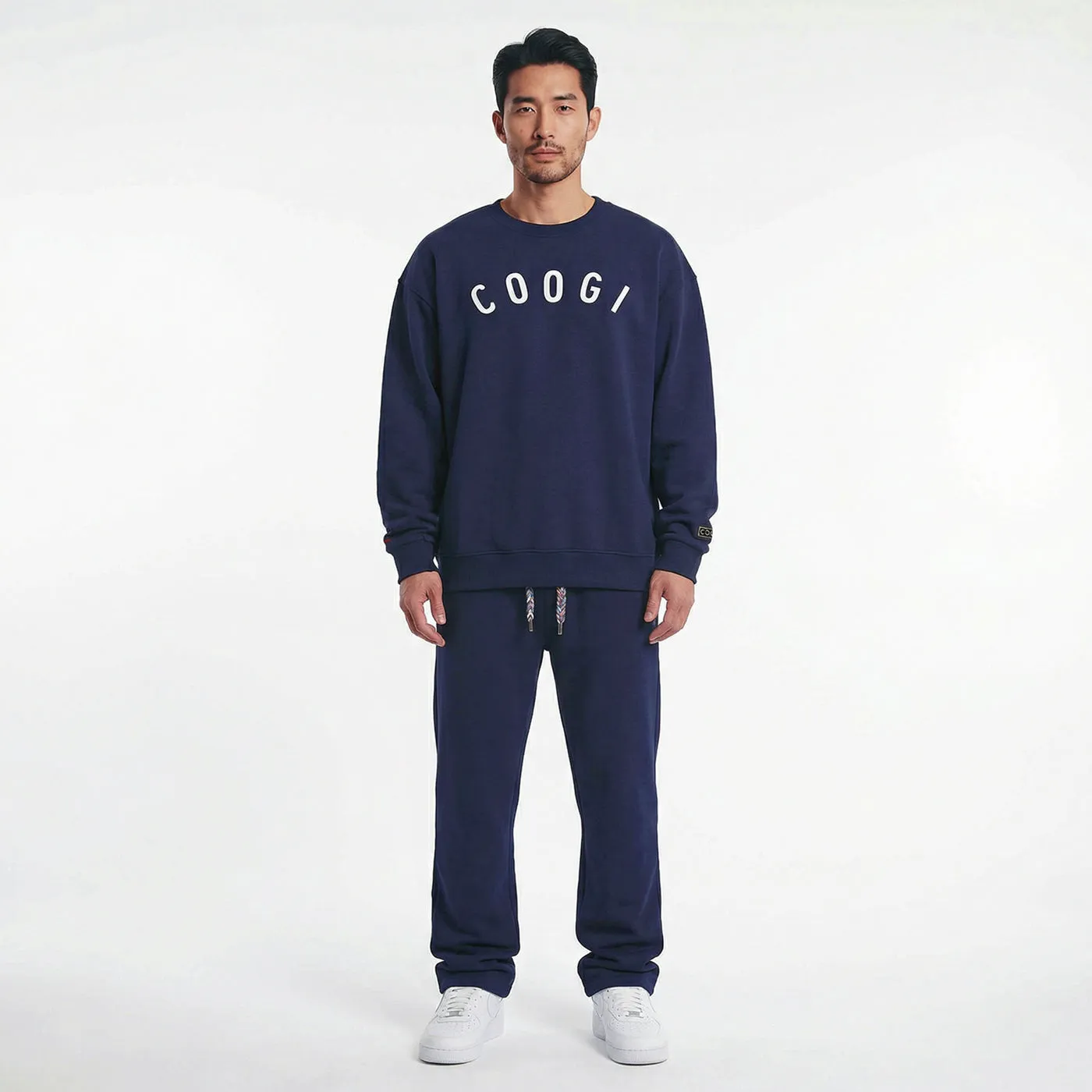 COOGI Statement Crew bluza oversize navy fleece