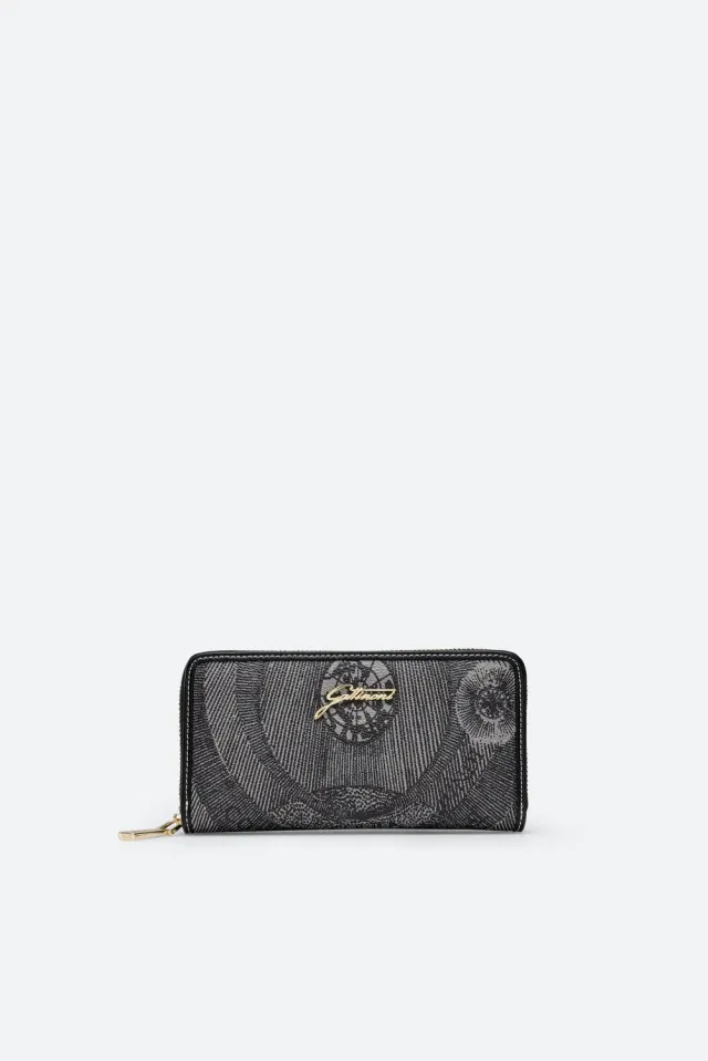 Gattinoni Planetarium Mono Black portofel mare negru fermoar