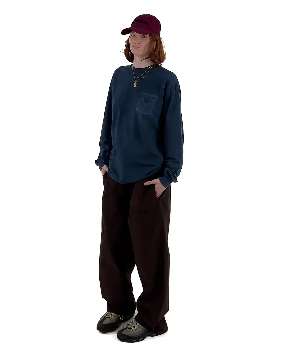 No Problemo Pocket LS Tee tricou albastru bumbac