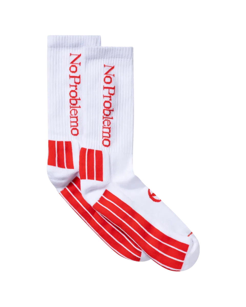 No Problemo Sock șosete albe bumbac talpă moale