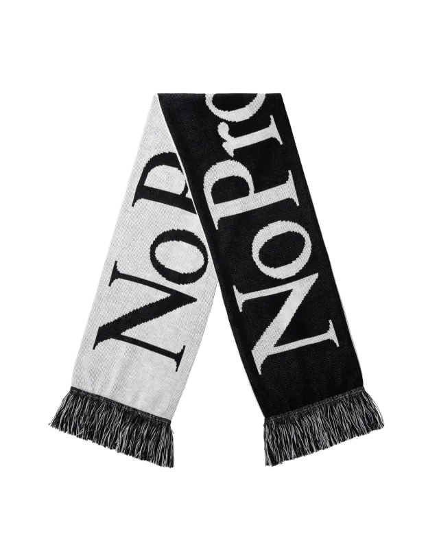 No Problemo Scarf fular negru tricotat cu franjuri