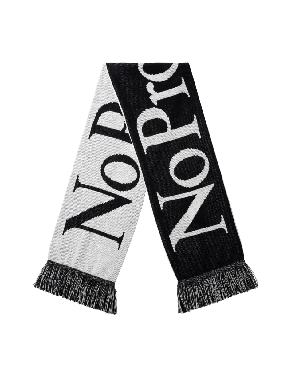 No Problemo Scarf fular negru tricotat cu franjuri