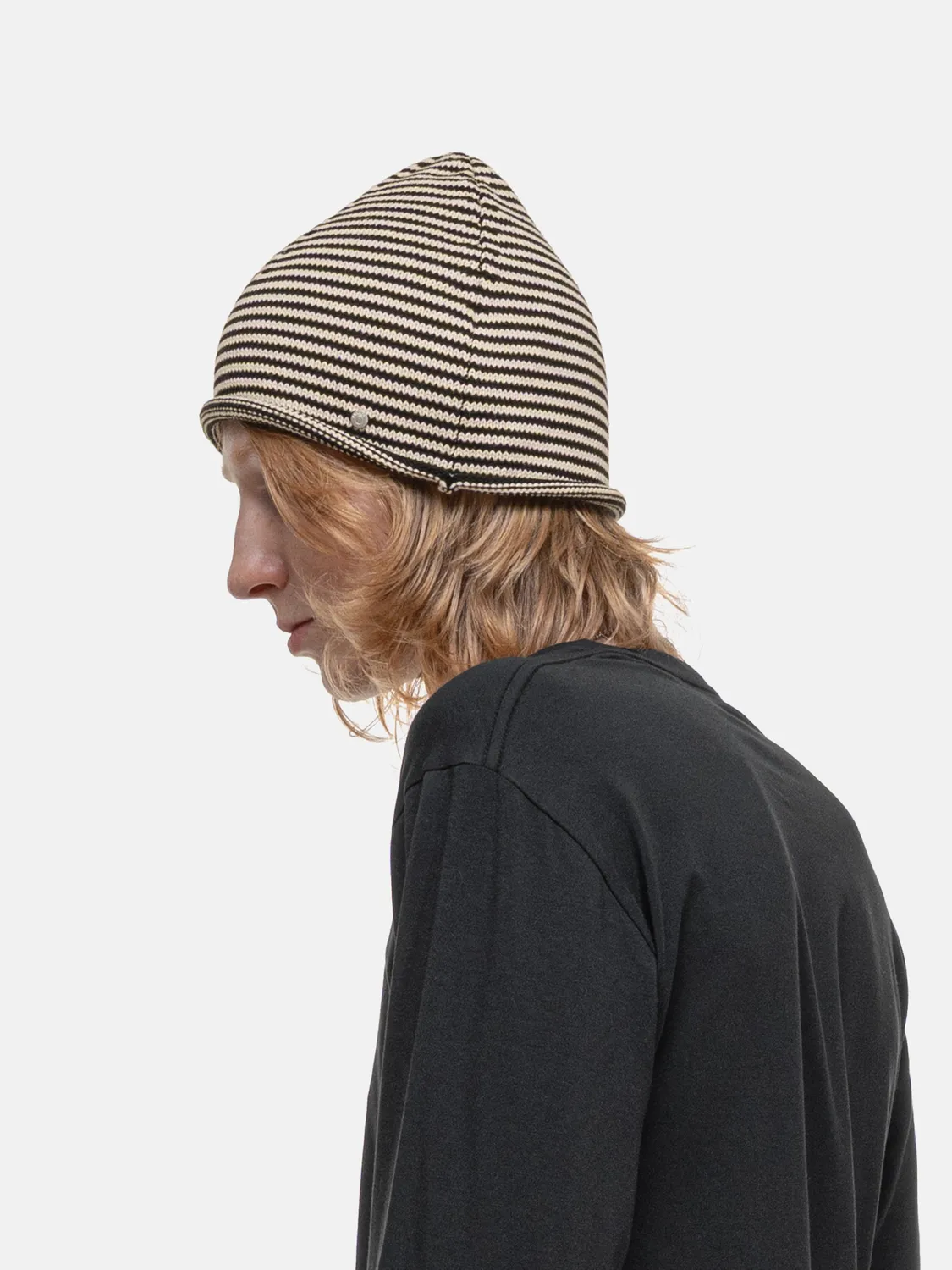 Enrage Nomad Beanie căciulă neagră dungi bumbac