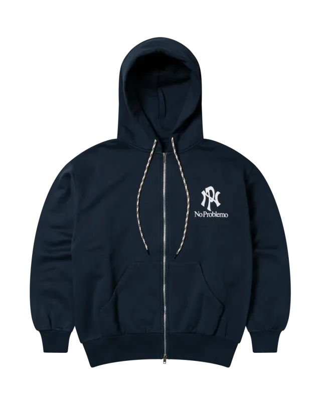 No Problemo NYP Zip Through Hoodie hanorac bleumarin