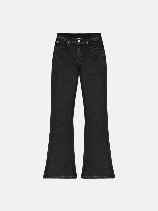 Enrage Flared Jeans blugi negri cerati