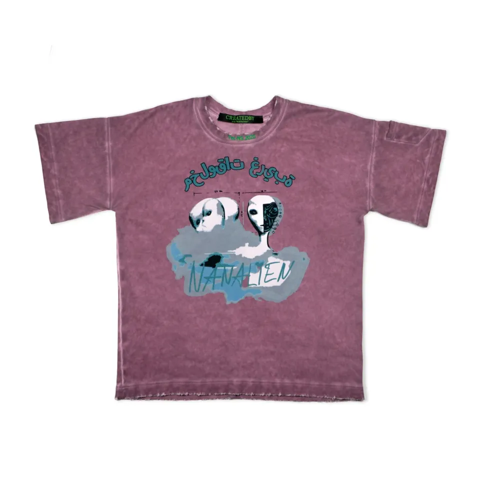 CREATEDBY Alien Creatures tricou mov spalat oversize