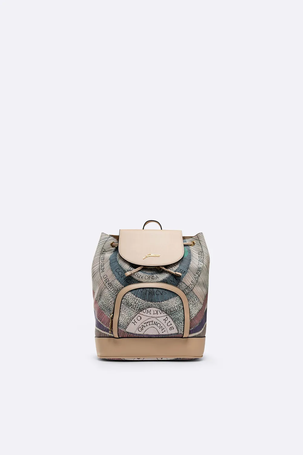 Gattinoni Planetarium Watercolor rucsac bej piele 27x16x34