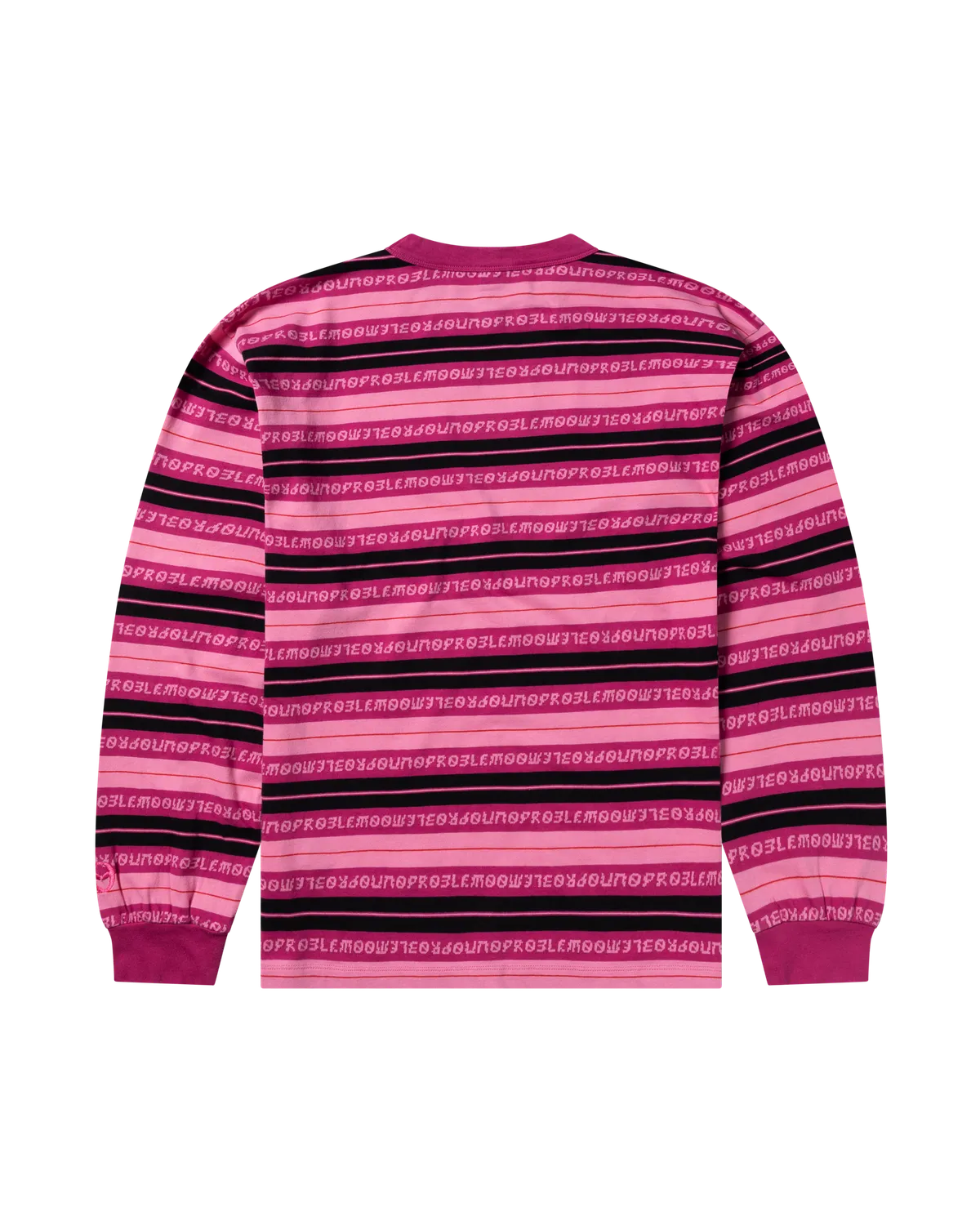 No Problemo Jacquard Stripe LS Tee tricou roz jacquard