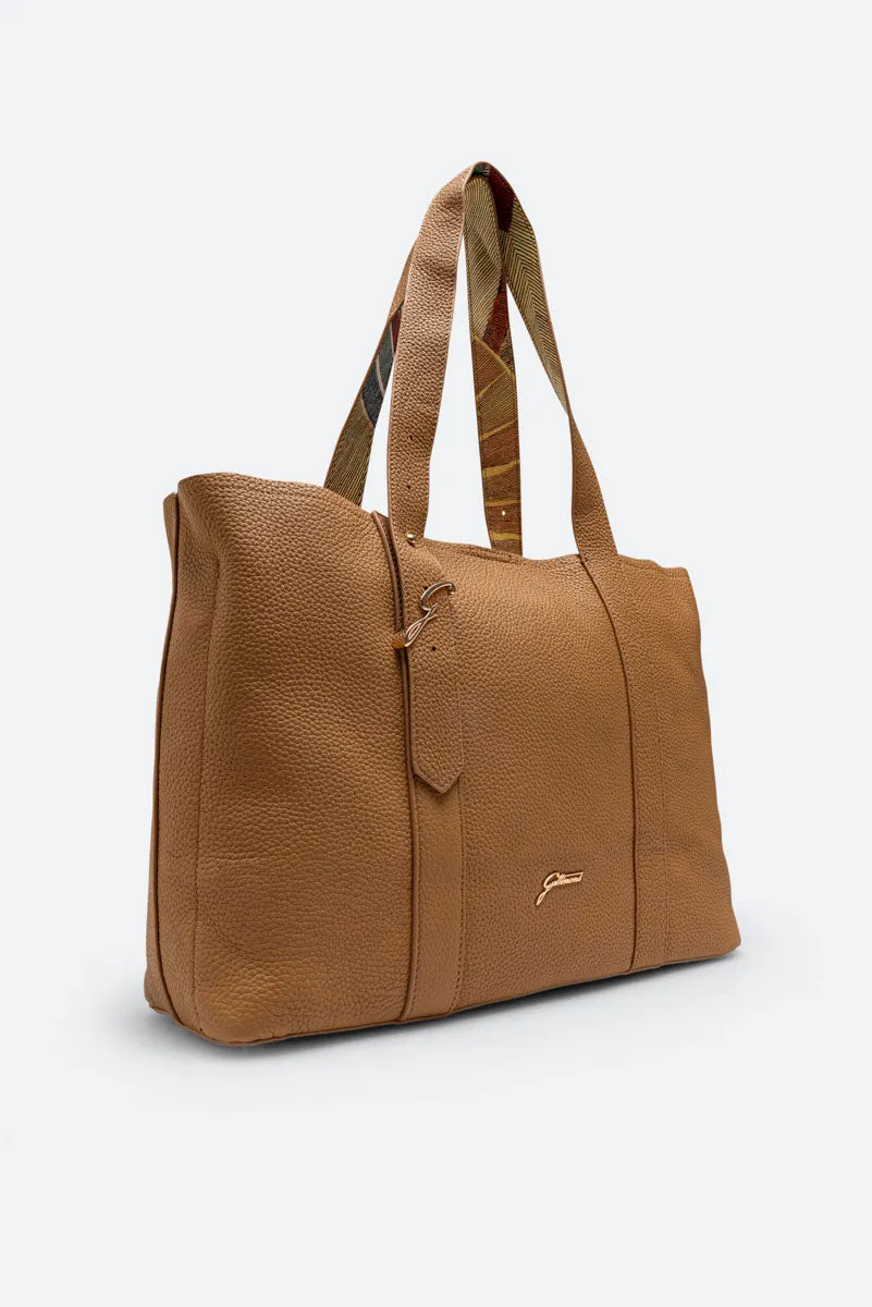 Gattinoni Hellen Claudia geanta de umar piele bej 38 cm