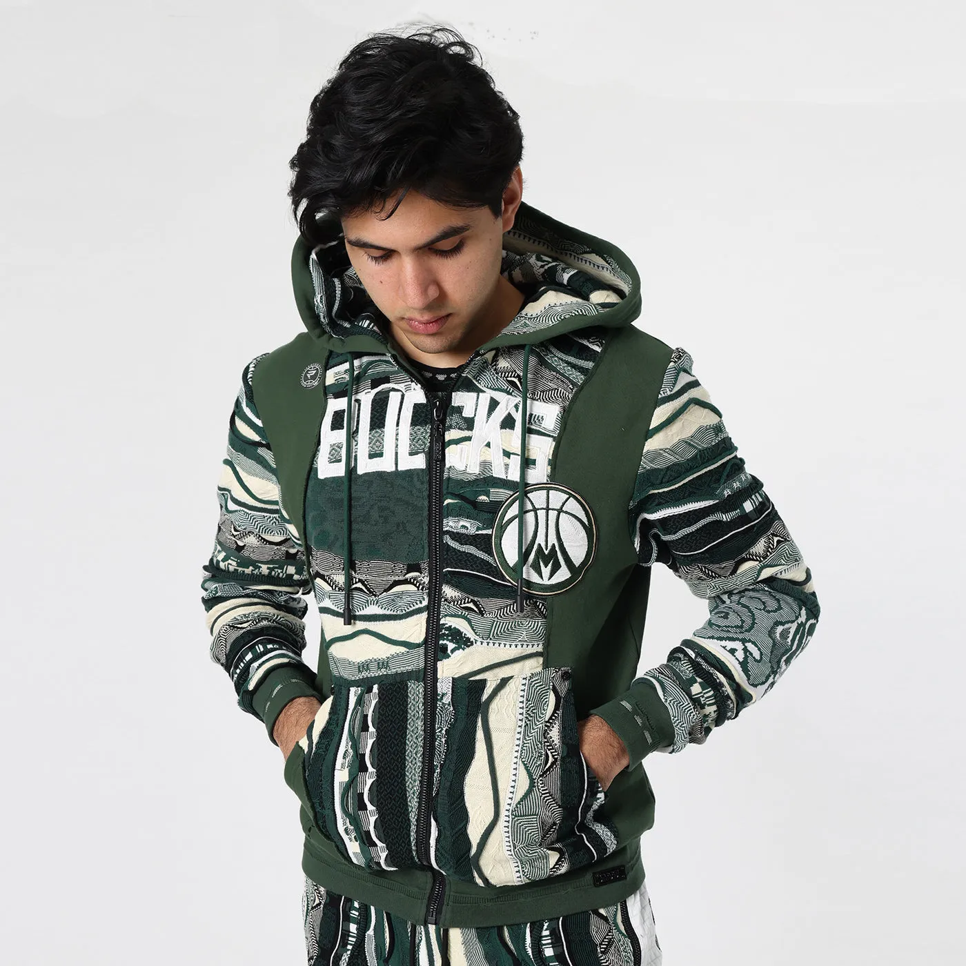 COOGI x NBA Milwaukee Bucks hanorac fermoar bumbac