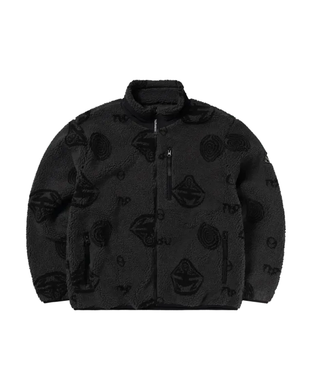 No Problemo Space Travel geaca fleece neagra unisex