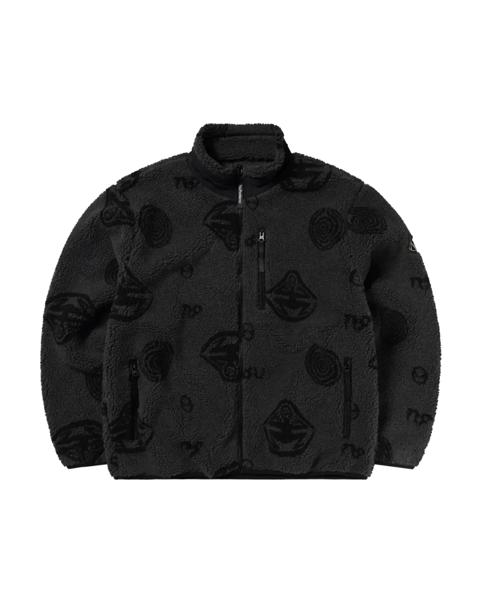 No Problemo Space Travel geaca fleece neagra unisex