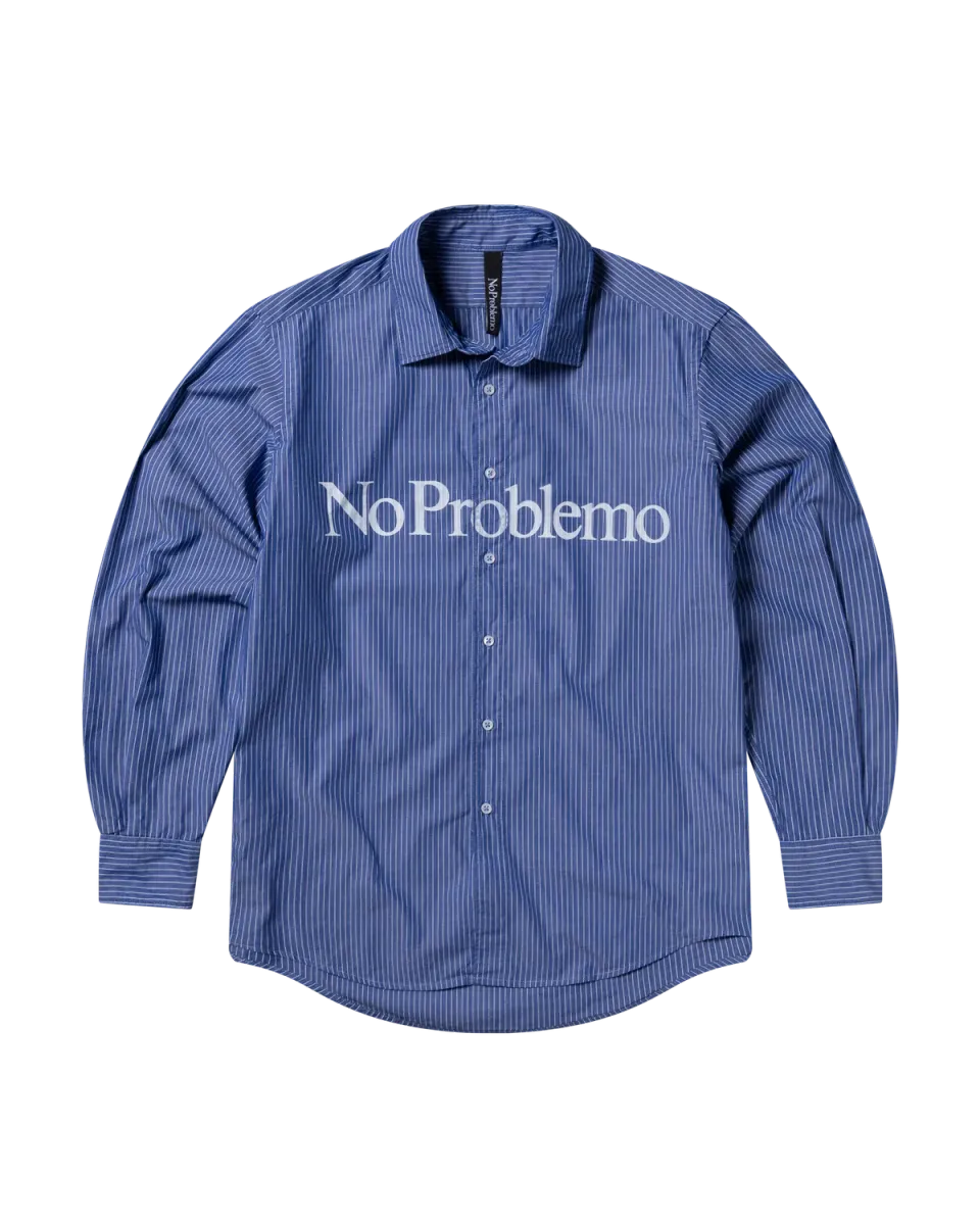 No Problemo LS Poplin Shirt camasa bleumarin dungi