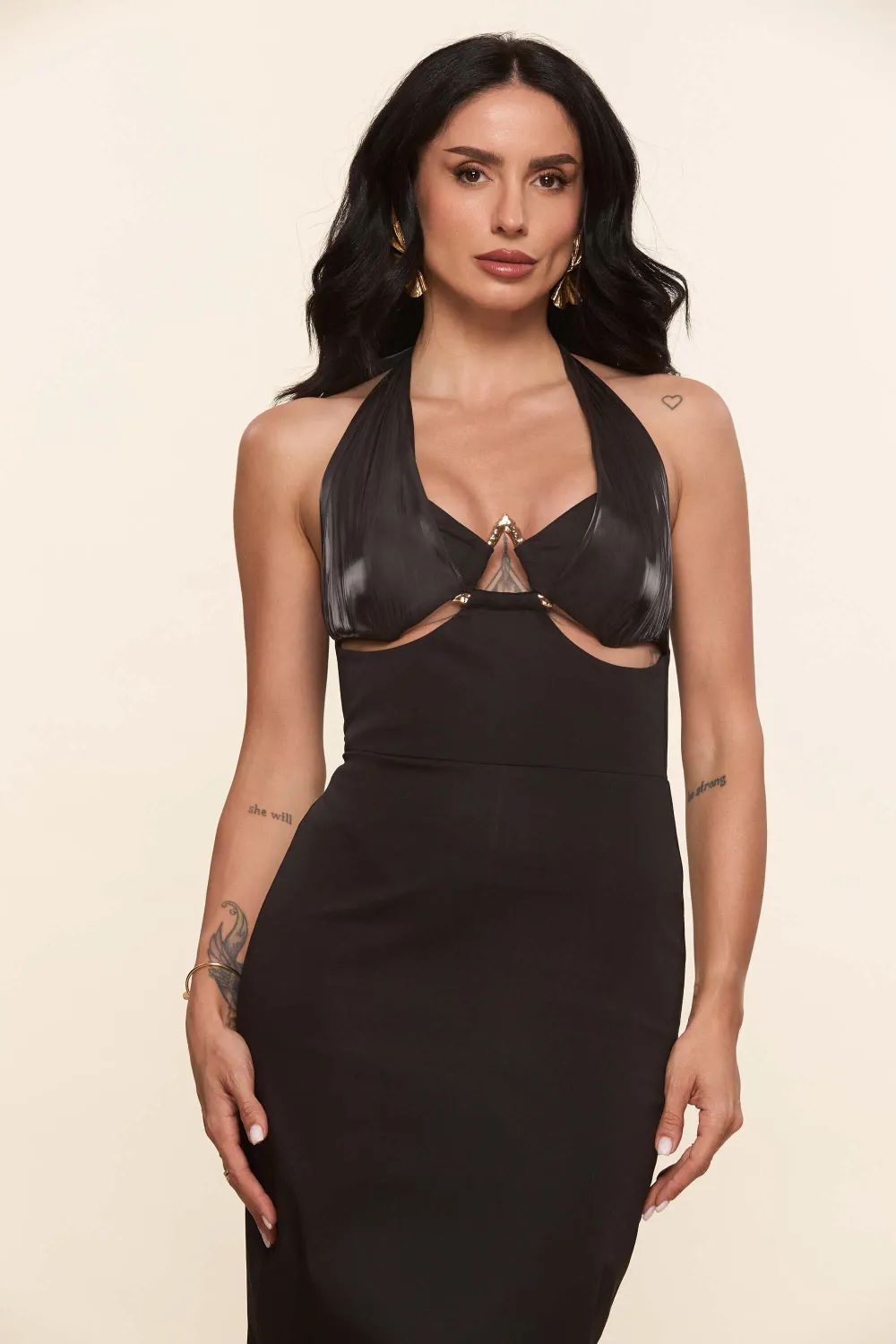 Grama Shop Noir Rochie neagra din bumbac