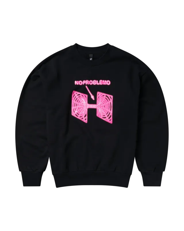 No Problemo Wormhole hanorac negru cu imprimeu