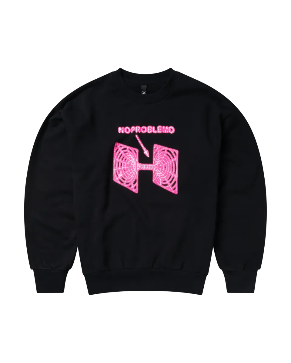 No Problemo Wormhole hanorac negru cu imprimeu