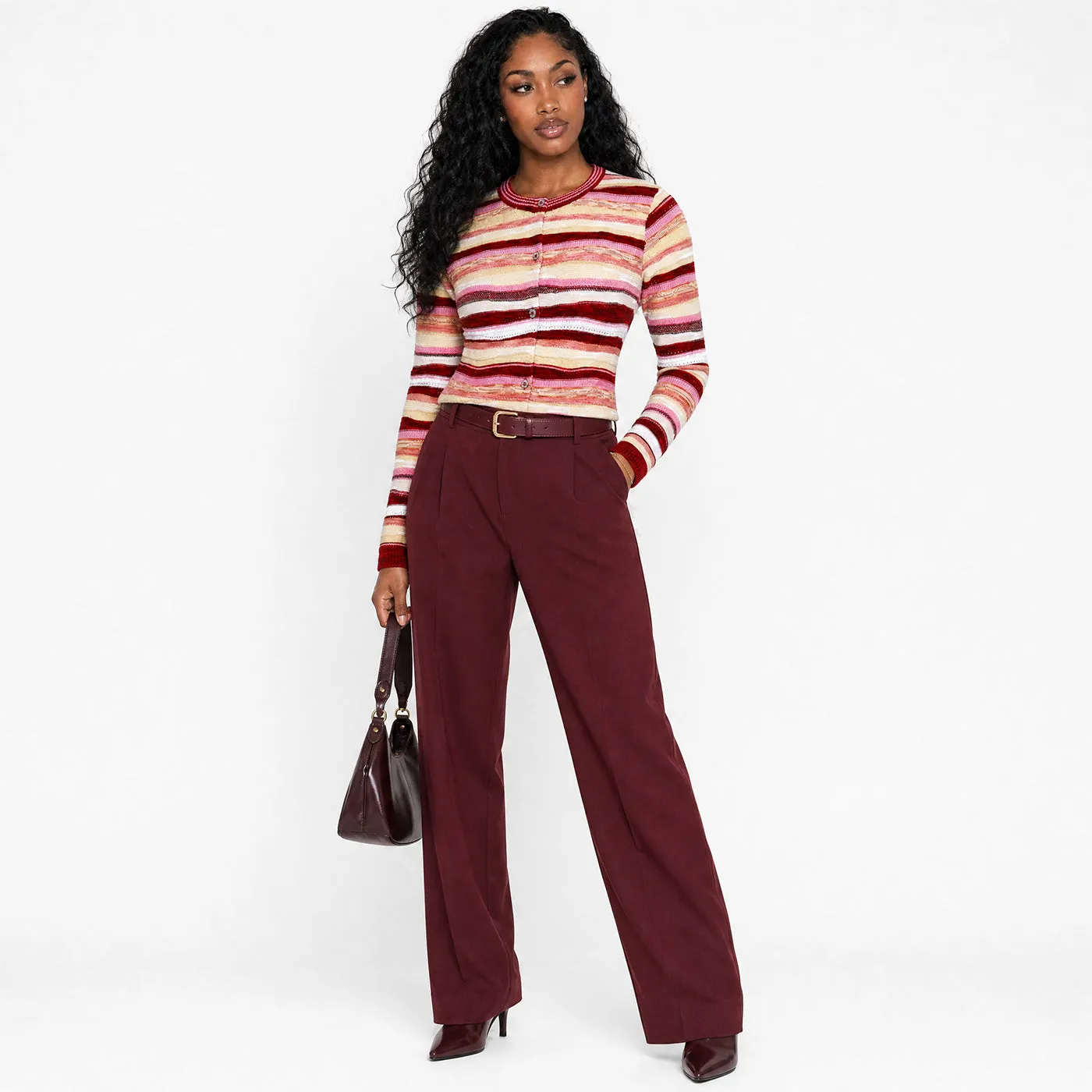 COOGI Cardigan tricotat roz-galben bumbac