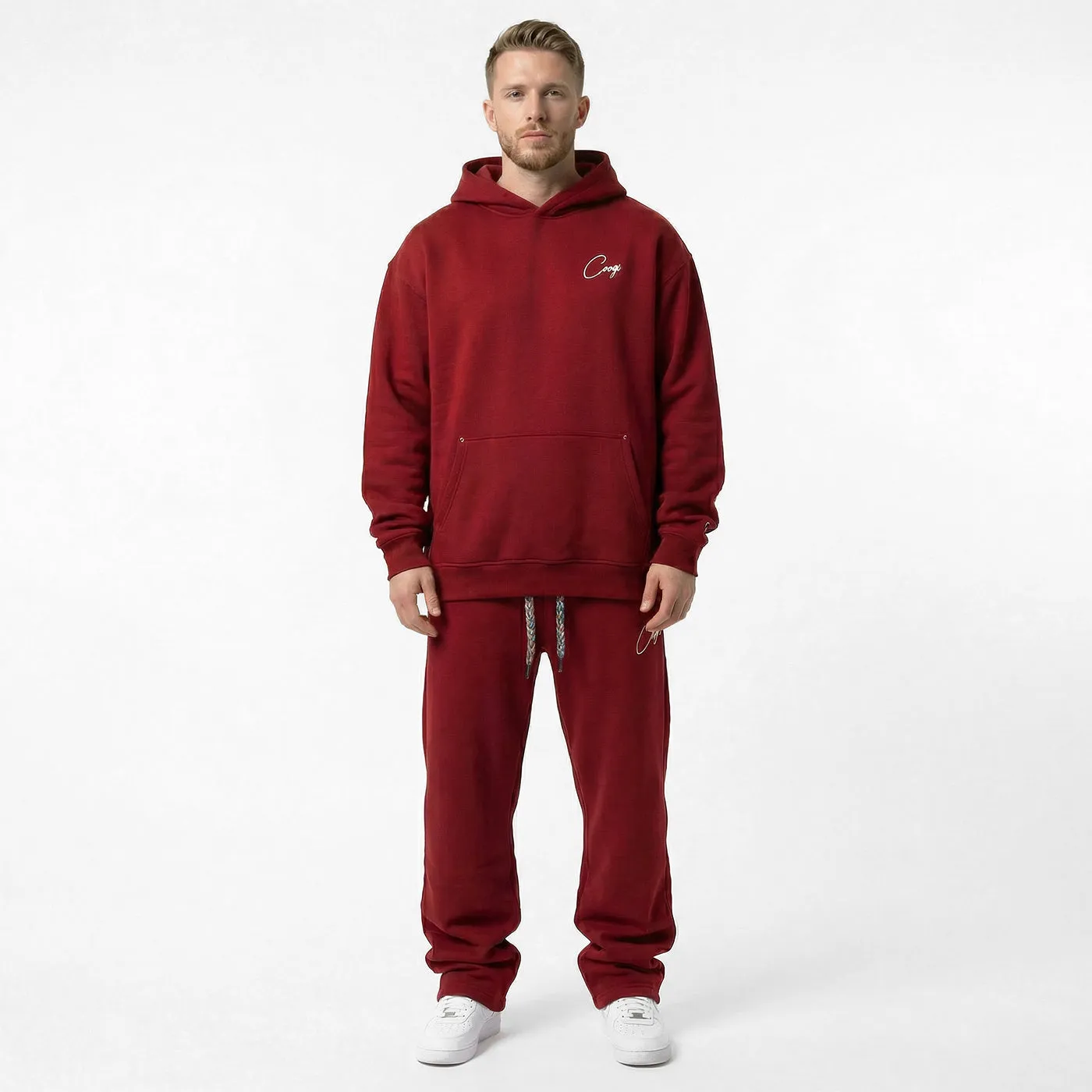COOGI Crown Reserve Script Jogger pantaloni crimson oversized