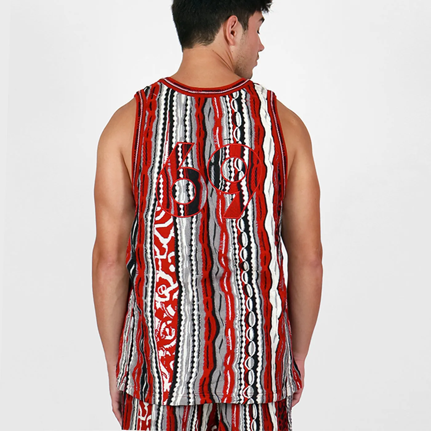 COOGI Basketball Jersey maiou rosu-negru bumbac