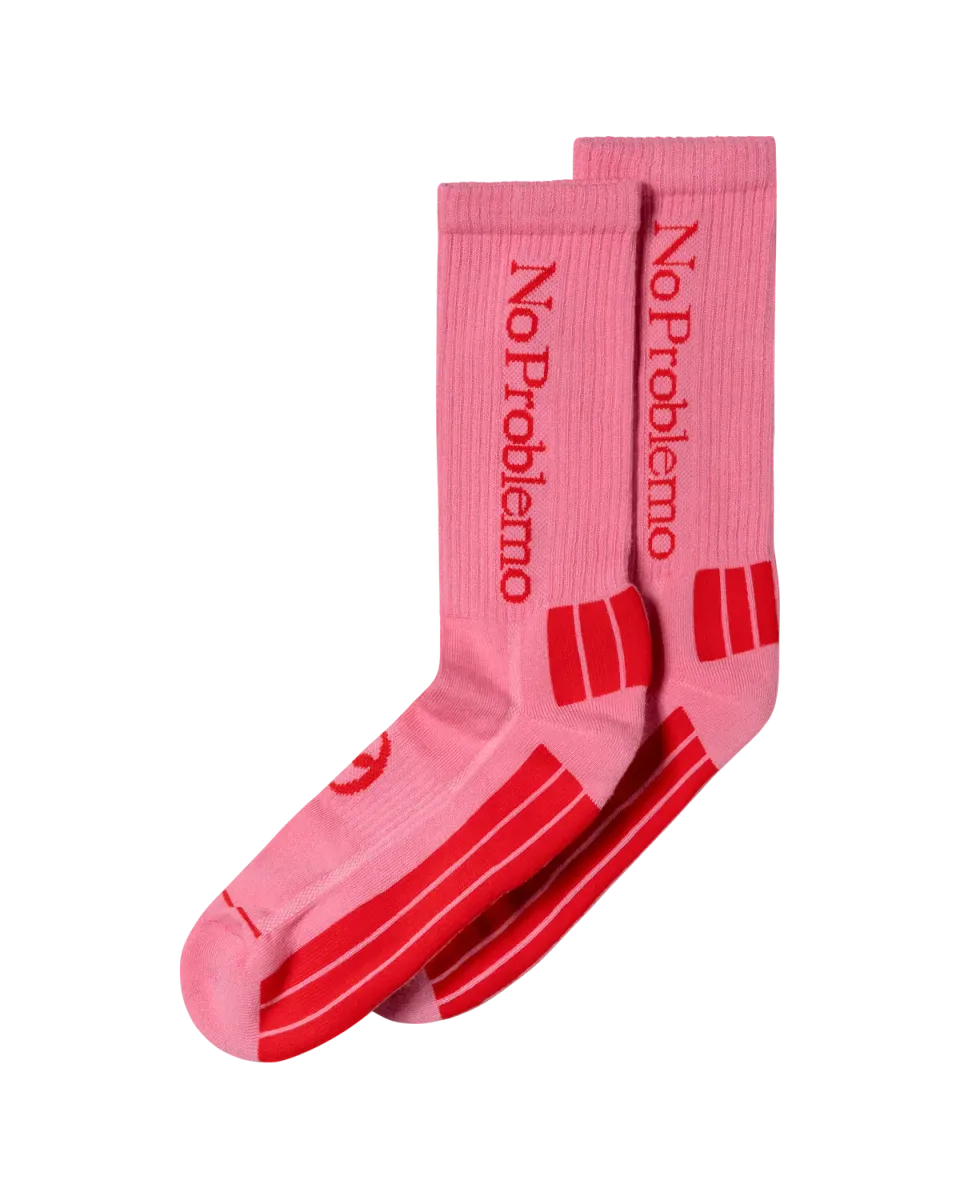 No Problemo Sock șosete roz jacquard talpă groasă
