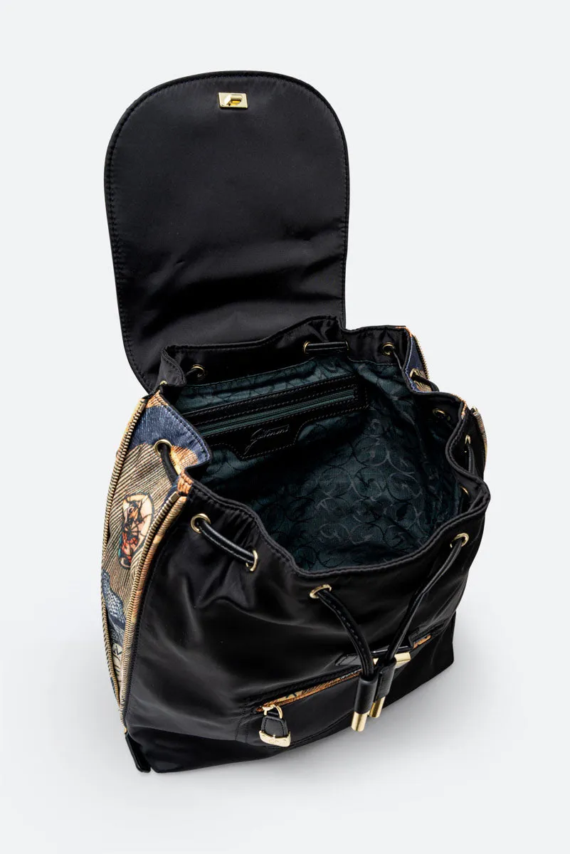Gattinoni Colorsoul rucsac negru nailon extensibil