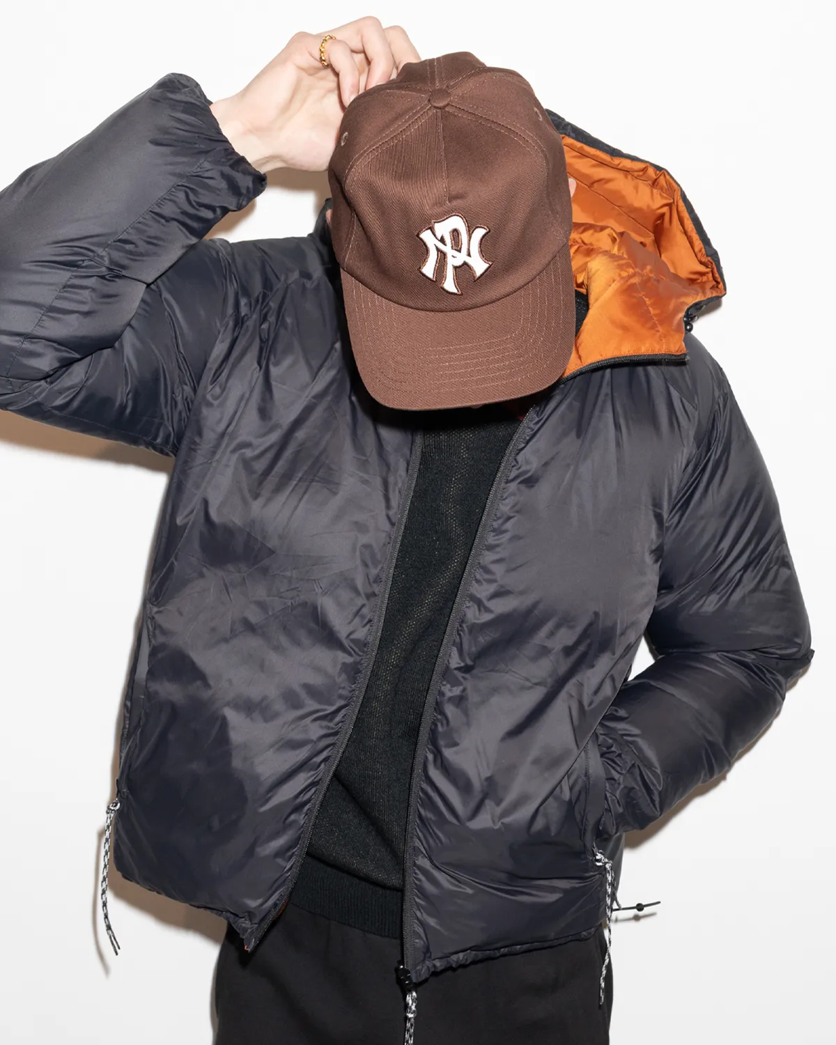 No Problemo Down Puffer geaca portocalie reversibila