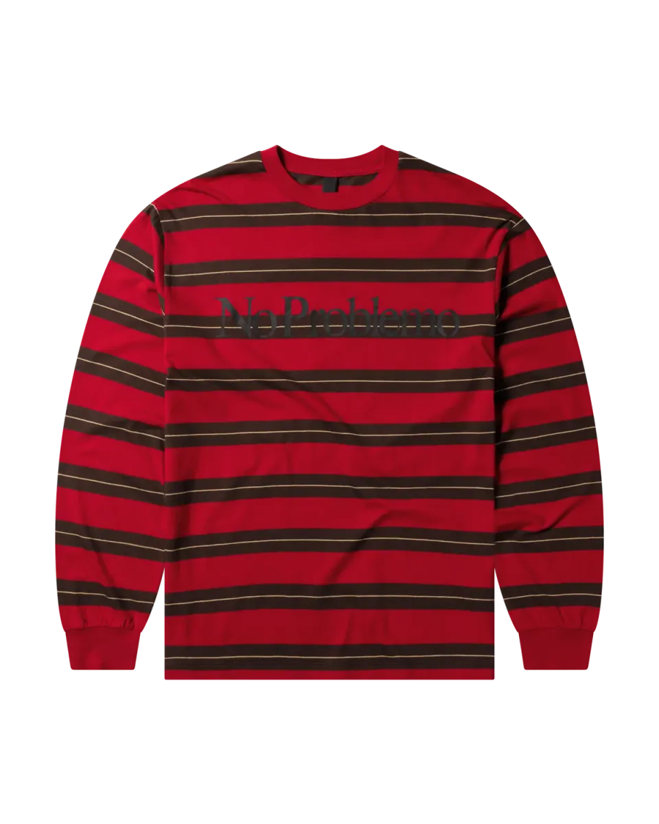 No Problemo Striped LS Tee bluză roșie dungi