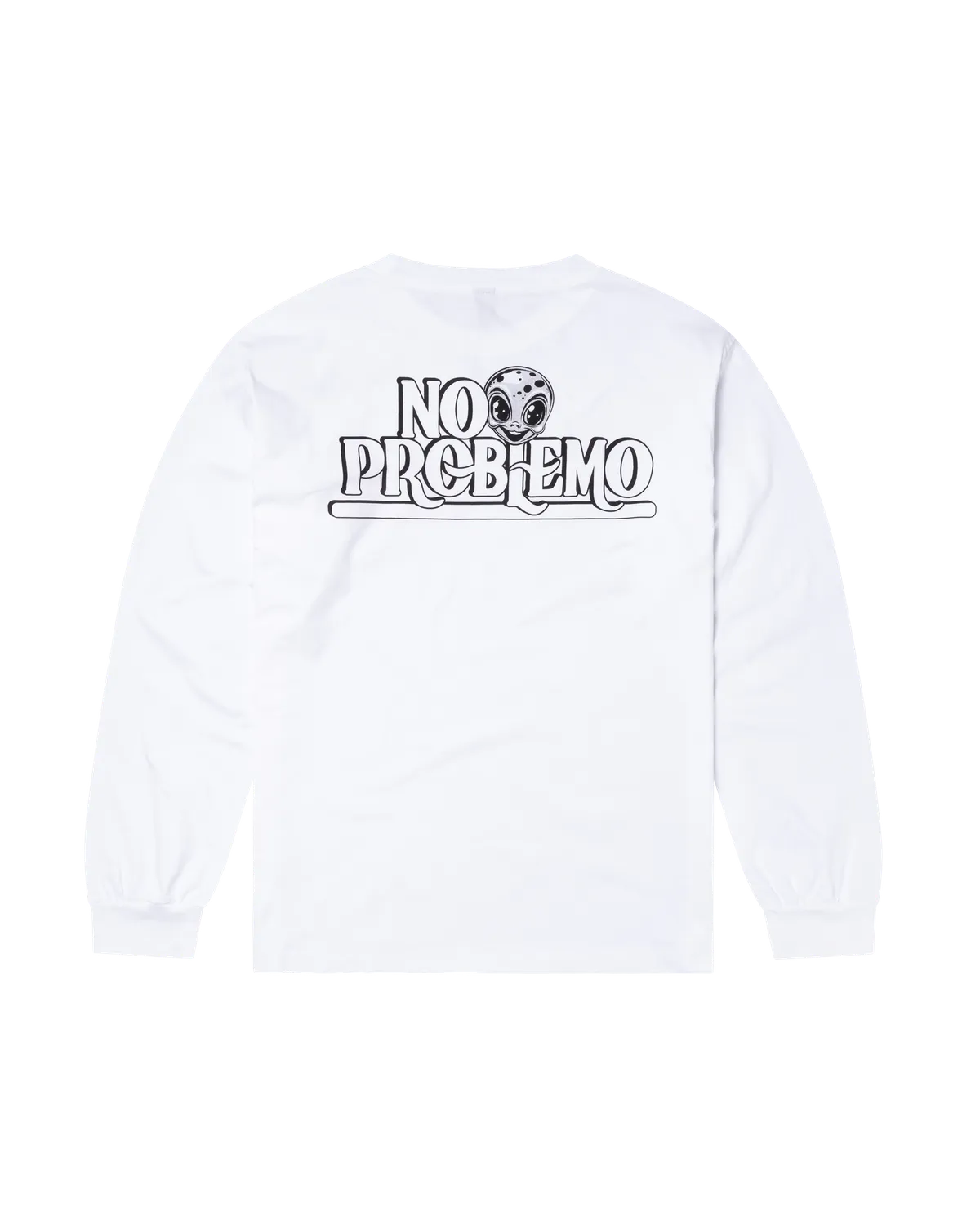 No Problemo Stickers Ls Tee bluză albă bumbac mâneca lunga