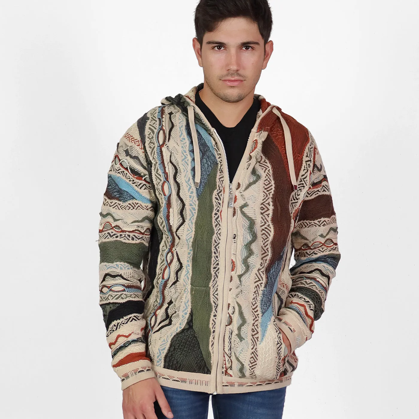 COOGI Taos hanorac tricotat cu fermoar multicolor