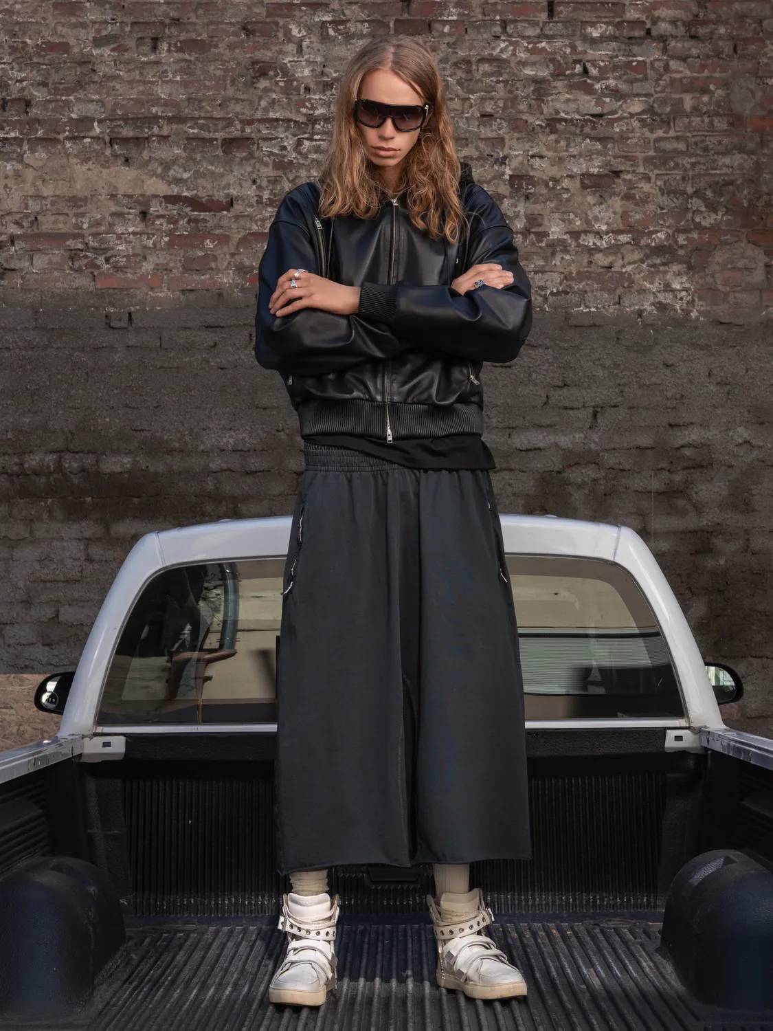 Enrage Nomad Garment Dye pantaloni capri 3/4 largi