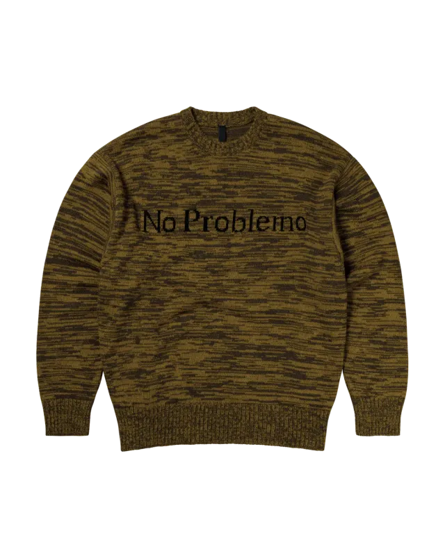 No Problemo Mosca pulover tricot maro lana