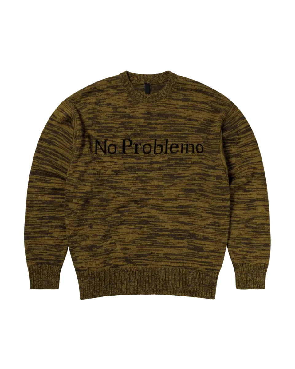 No Problemo Mosca pulover tricot maro lana