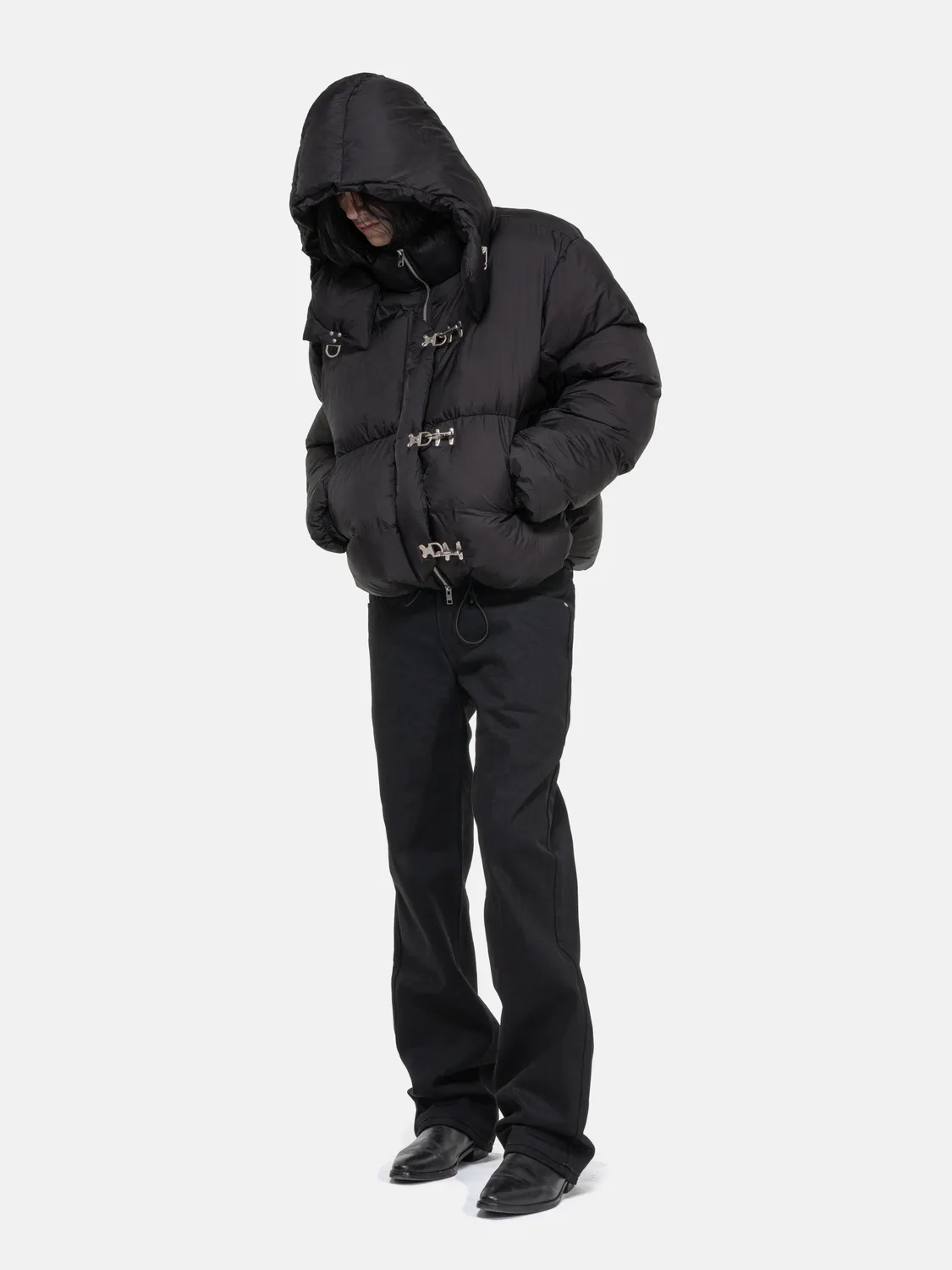 Enrage Fireman geacă puffer neagră impermeabilă