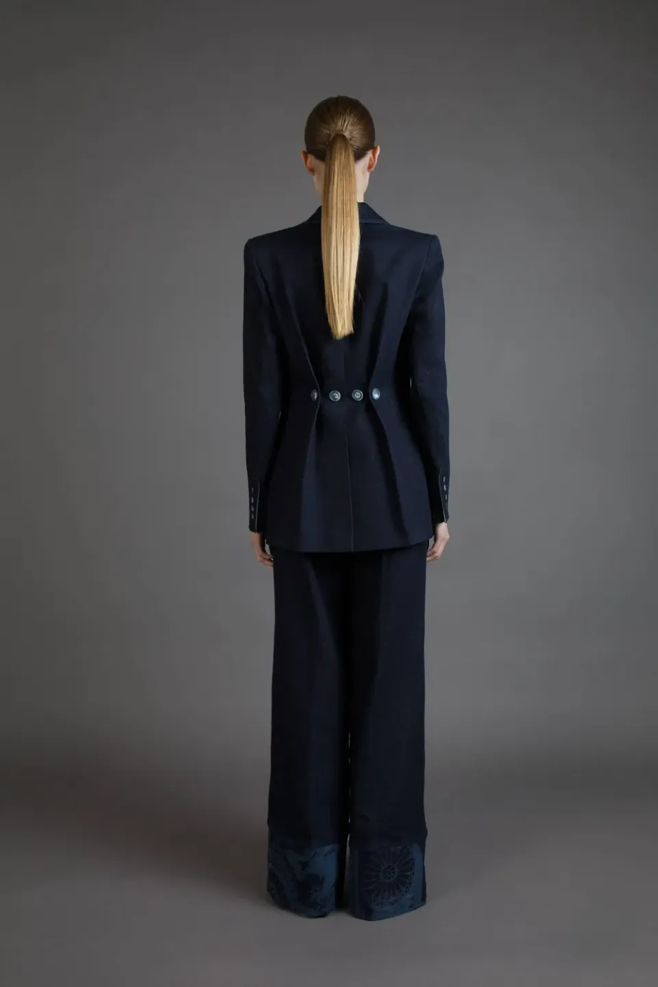 Gattinoni Over pantaloni denim dama cu imprimeu laser