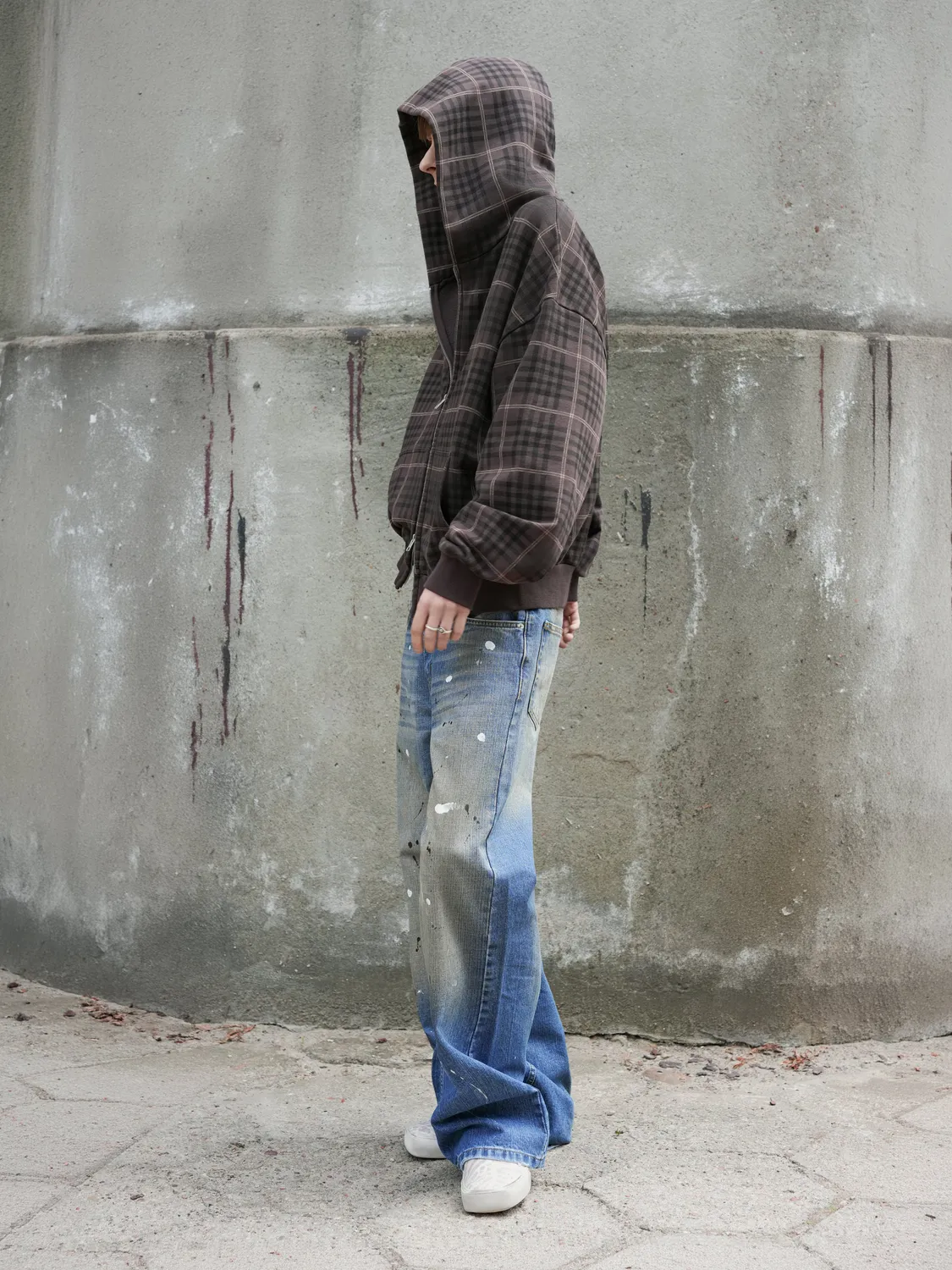 Enrage Zip Hoodie hanorac tartan cu fermoar