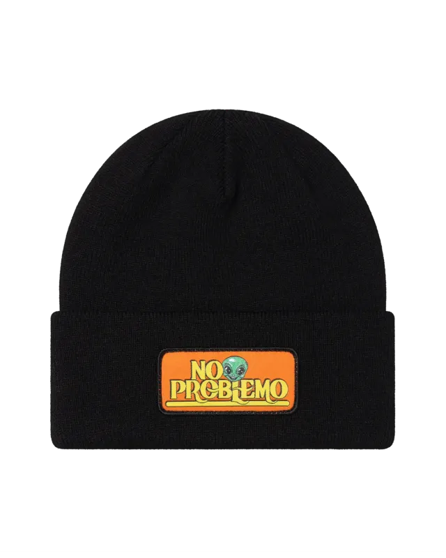 No Problemo Sticker Beanie caciula neagra acrilic