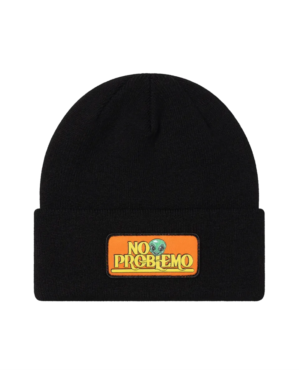 No Problemo Sticker Beanie caciula neagra acrilic