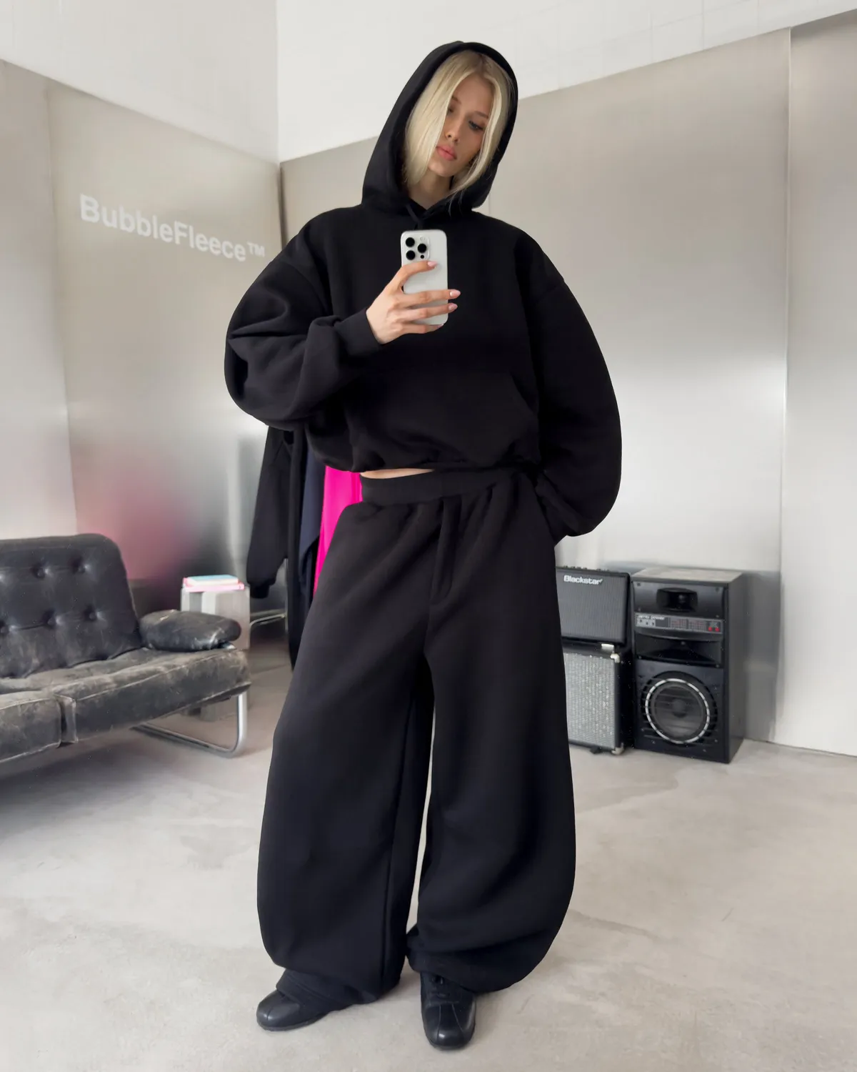 Enrage Bubble Hoodie hanorac negru gros