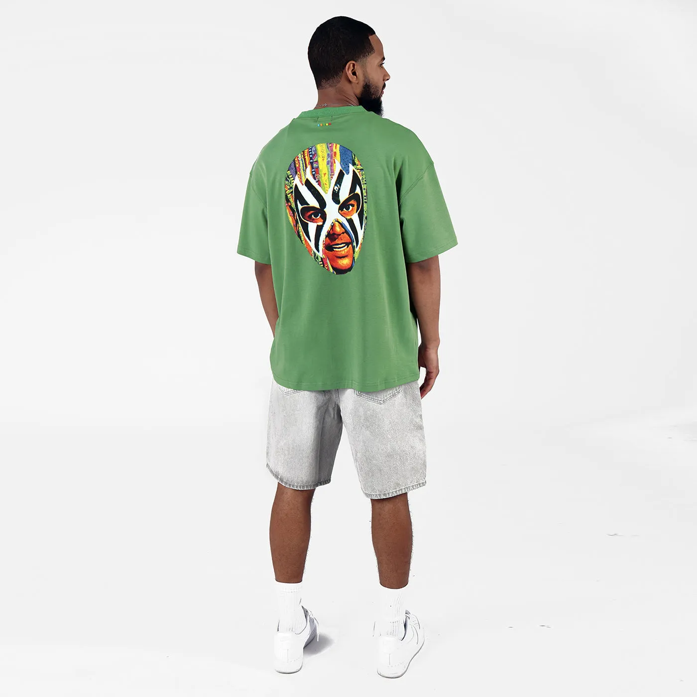 COOGI Mask Tee tricou oversized verde bumbac